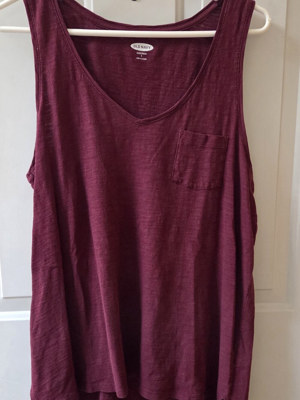 Old Navy Women's Wine Everywear Sleeveless Pocket Tank L
